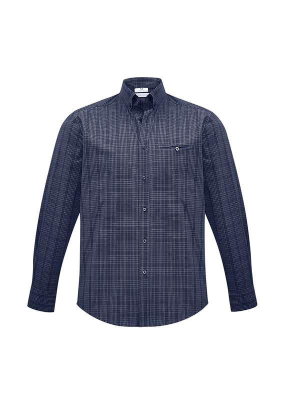 Harper Long Sleeve Check Shirt - Men - Ink/Silver