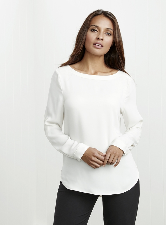 Madison Boatneck Mechanical Stretch Top - Women
