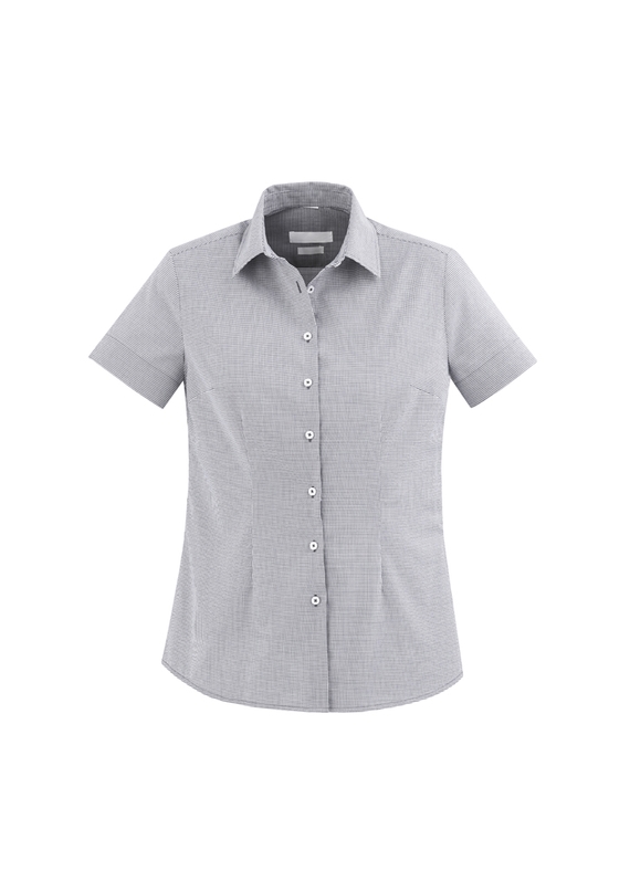Short Sleeve Cotton-Rich Jagger Shirt - Women - Silver