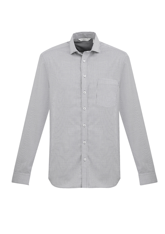 Jagger Long Sleeve Cotton-Rich Shirt - Men - Silver