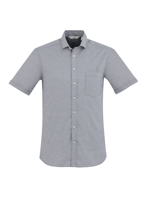 Short Sleeve Cotton-Rich Jagger Shirt - Men - Silver