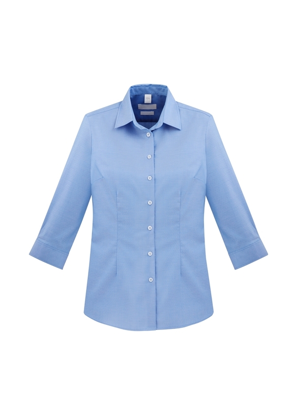 Regent 3/4 Sleeve 100% Cotton Shirt - Women - Blue