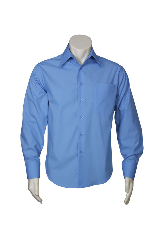 Long Sleeve Metro Shirt - Men - Mid Blue