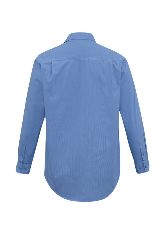 Long Sleeve Micro Check Shirt - Men - Back View