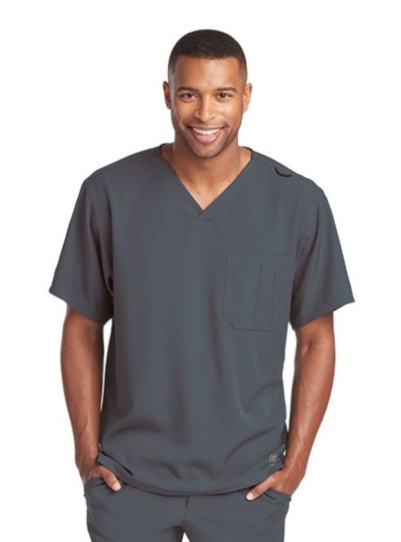 Skechers Structure Scrub Top - Men - 18 Pewter