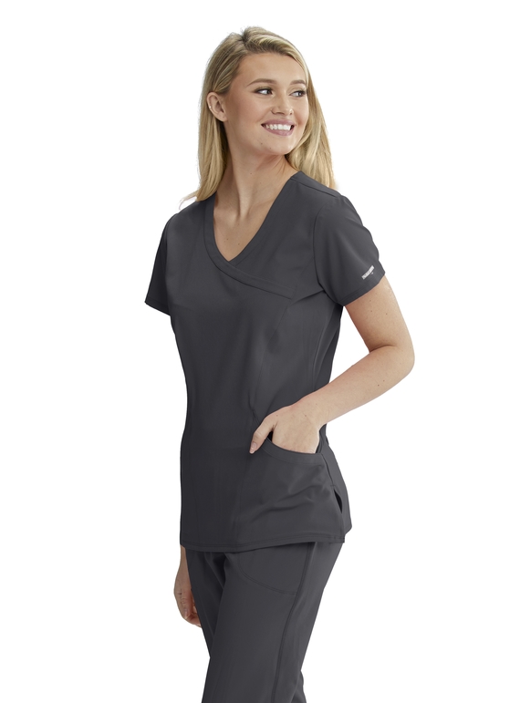 Skechers Reliance Scrub Top - Women - 18 Pewter