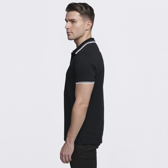 Stanton 100% Cotton Polo Shirt - Men - Black/White
