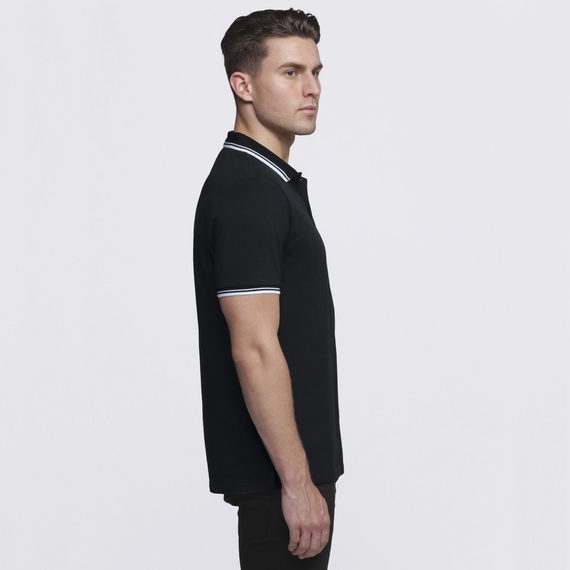 Stanton 100% Cotton Polo Shirt - Men - Black/White