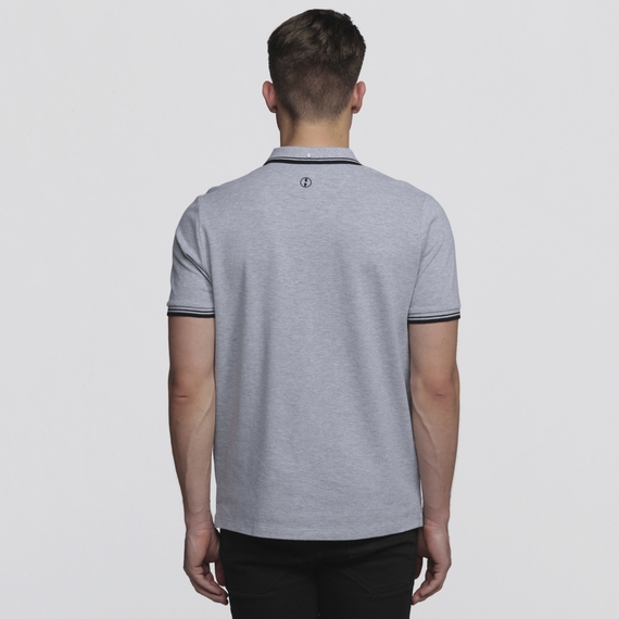 Stanton 100% Cotton Polo Shirt - Men - Grey Marle/Black