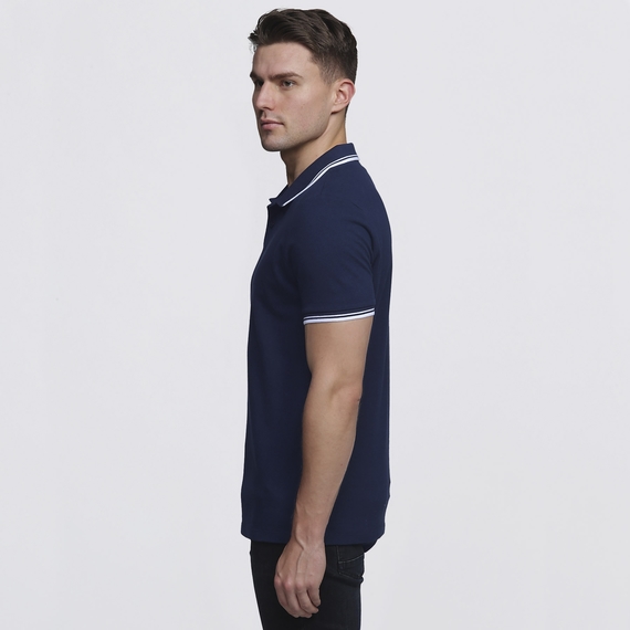 Stanton 100% Cotton Polo Shirt - Men - Navy/White
