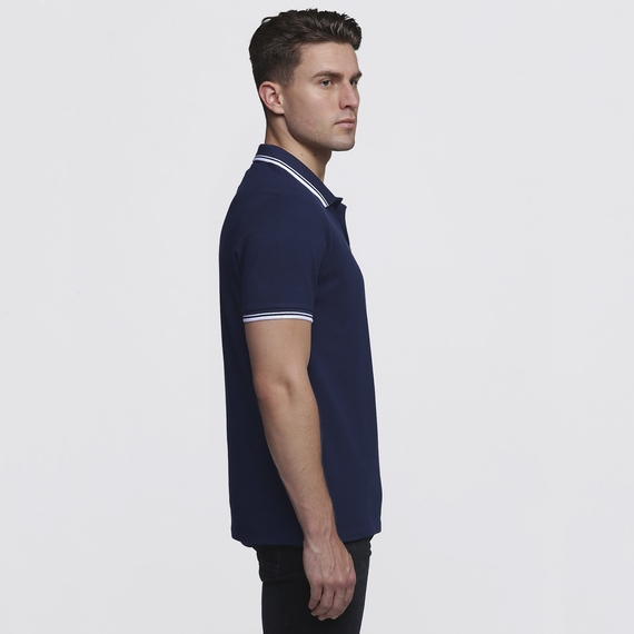Stanton 100% Cotton Polo Shirt - Men - Navy/White