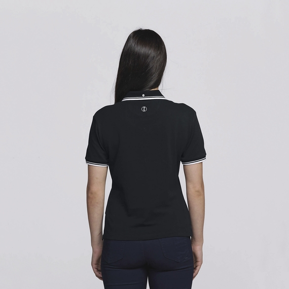 Stanton 100% Cotton Polo Shirt - Women - Black/White