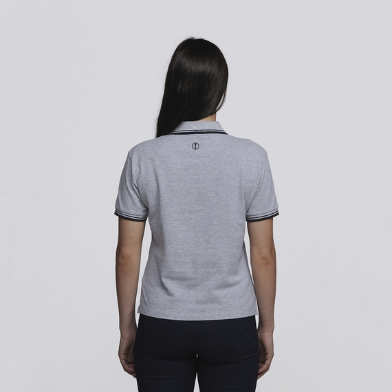 Stanton 100% Cotton Polo Shirt - Women - Grey Marle/Black