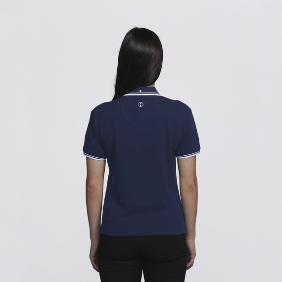 Stanton 100% Cotton Polo Shirt - Women - Navy/White