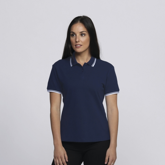 Stanton 100% Cotton Polo Shirt - Women - Navy/White