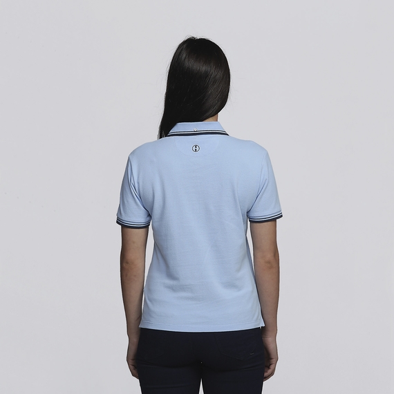 Stanton 100% Cotton Polo Shirt - Women - Sky/Navy