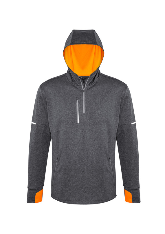 Pace Breathable Warm Up Hoodie - Men - Grey/Fluoro Orange