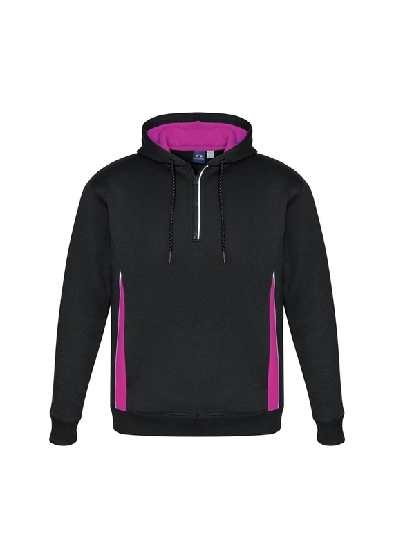Renegade Brushed Fleece Warm Sports Hoodies - Unisex/Adult - Black/Magenta