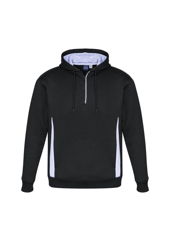 Renegade Brushed Fleece Warm Sports Hoodies - Unisex/Adult - Black/White