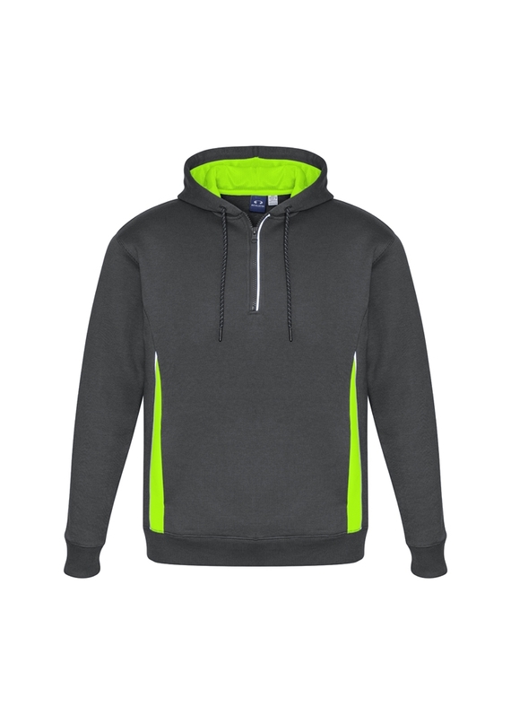 Renegade Brushed Fleece Warm Sports Hoodies - Unisex/Adult - Grey/Fluoro Lime