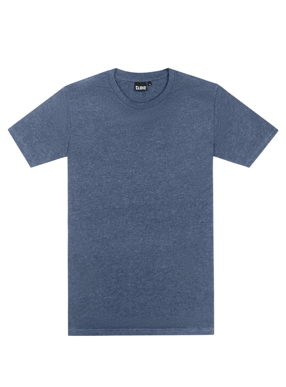 Outline Cotton Tee - Men - Denim Marle