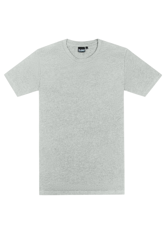 Outline Cotton Tee - Men - Grey Marle