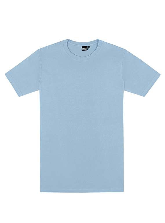 Outline Cotton Tee - Men - Pale Sky