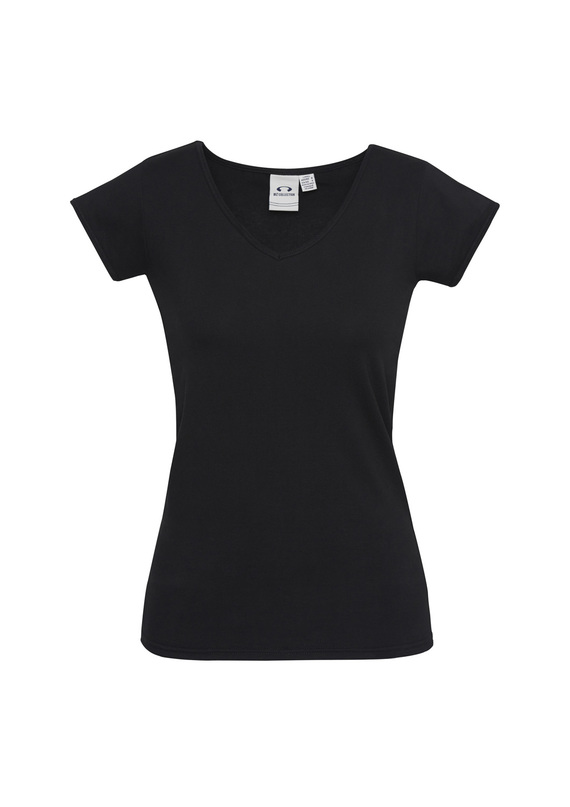 Viva V-Neck Stretch Tee - Women - Black
