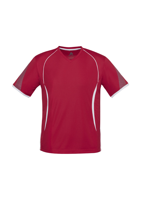 Razor BIZ COOL V-Neck Tee - Men - Red/White