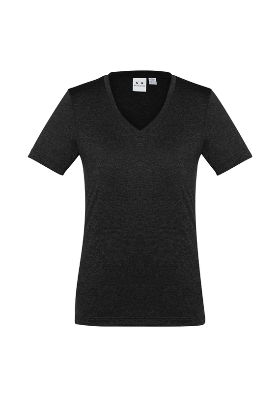 Aero BIZ COOL Cotton-feel Tee Shirt - Women - Black Marle