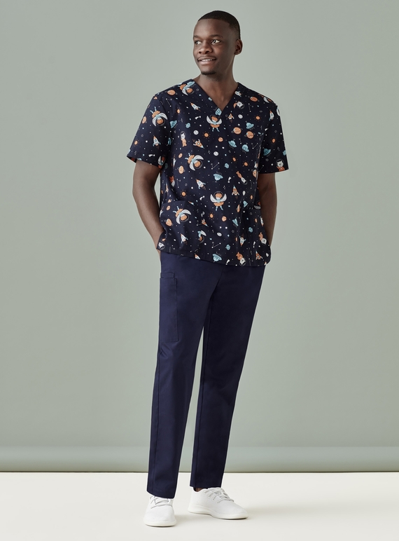 Space Party Scrub Top - Men