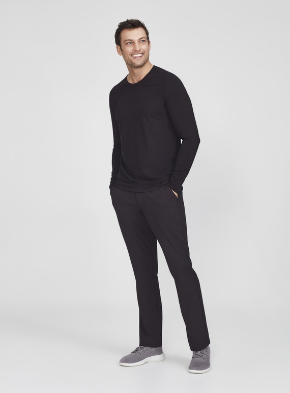 Performance Cotton Long Sleeve Tee - Men - Black