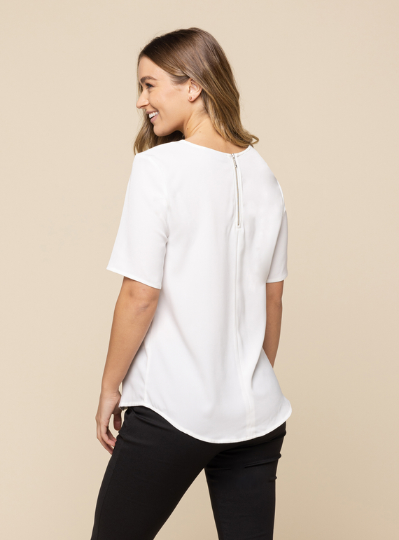Taylor Short Sleeve Luxe Twill Top