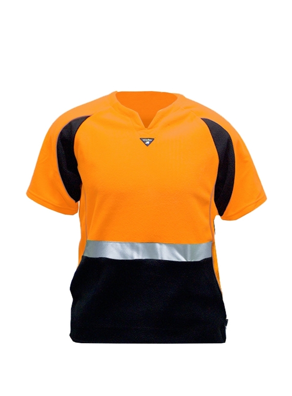 Hi Vis Fleece Tee - Orange/Black