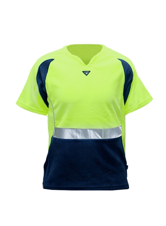 Hi Vis Fleece Tee - Yellow/Navy