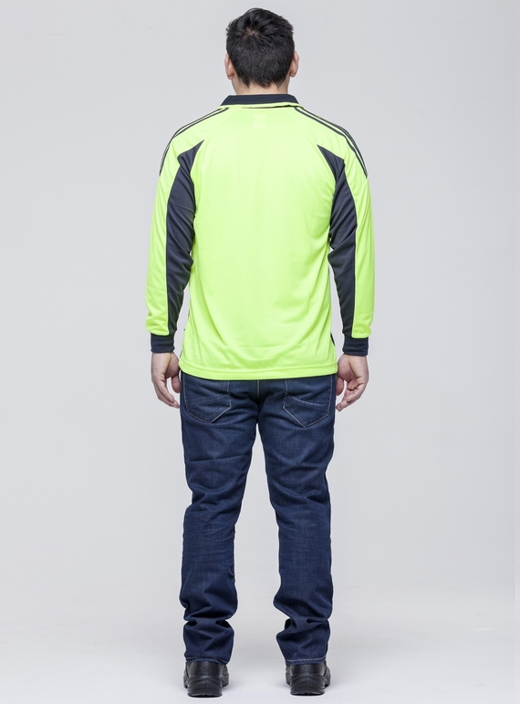 Hi Vis Long Sleeve PRP Polo Shirt