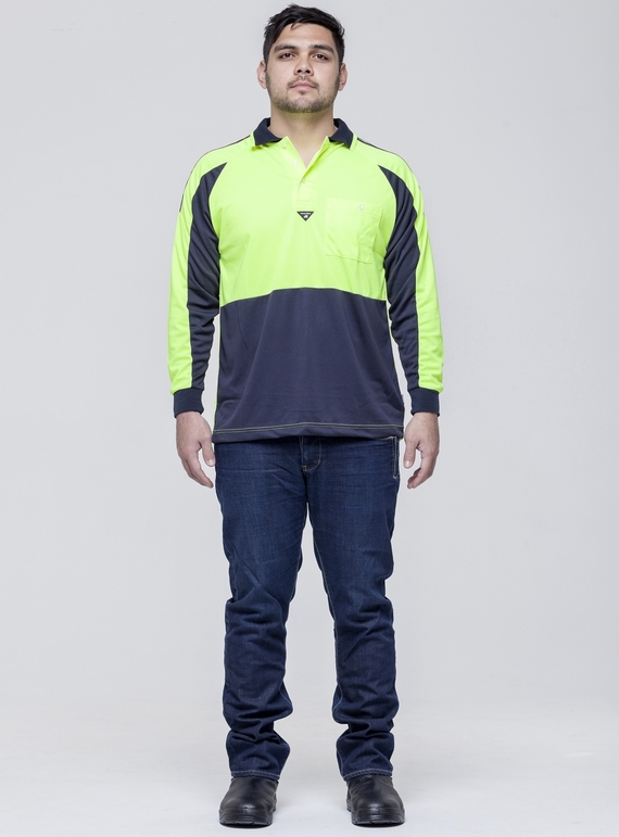 Hi Vis Long Sleeve PRP Polo Shirt