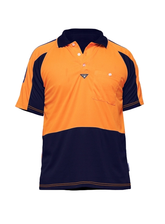 Hi Vis PRP Polo Shirt - Orange/Navy