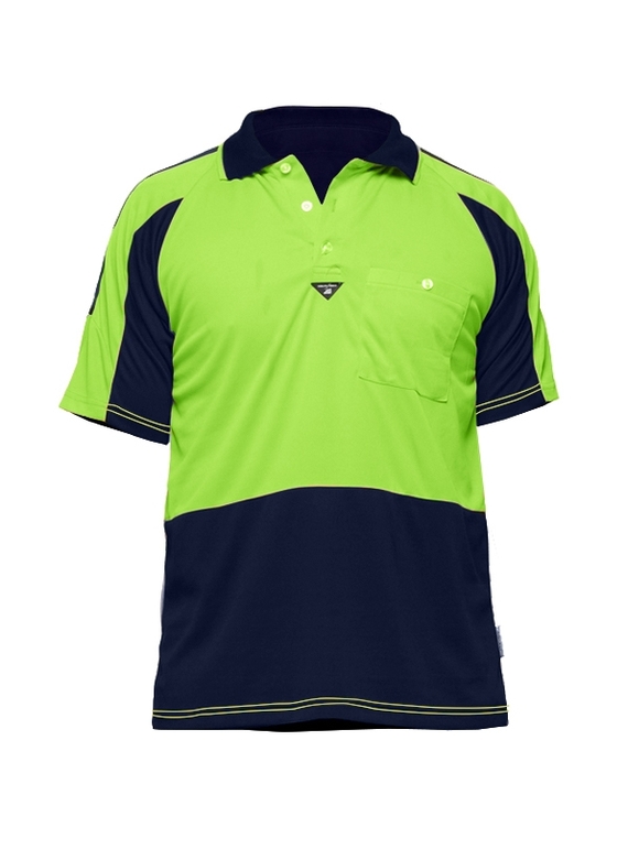 Hi Vis PRP Polo Shirt - Yellow/Navy
