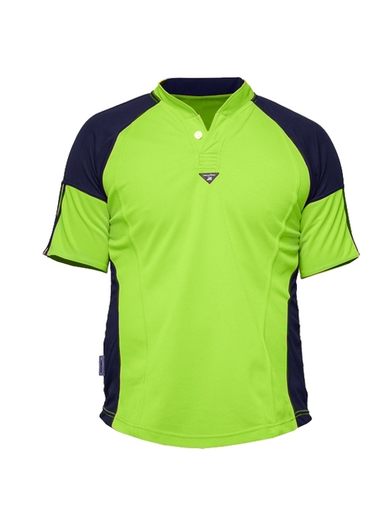Hi Vis Rugger Fitted Polo Shirt - Yellow/Navy
