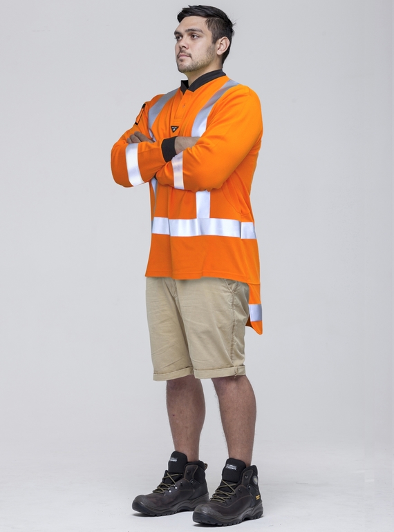 Hi Vis Long Sleeve Rugger Polo Shirt