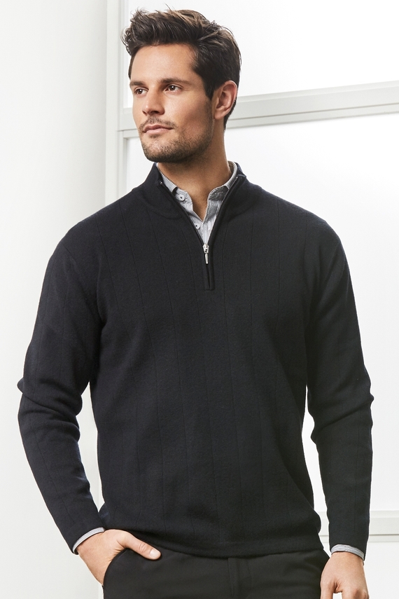 1/2 Zip Wool-Rich Merino Pullover - Men