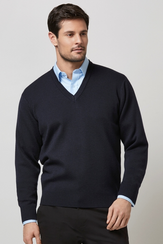 V-Neck Wool Mix Jersey - Men