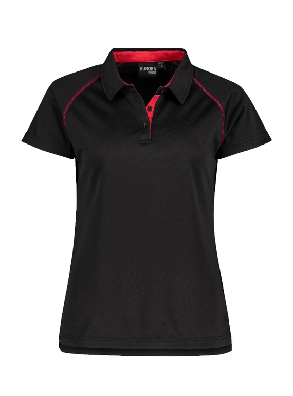 XT Performance Polo Shirt - Women - Black + Red