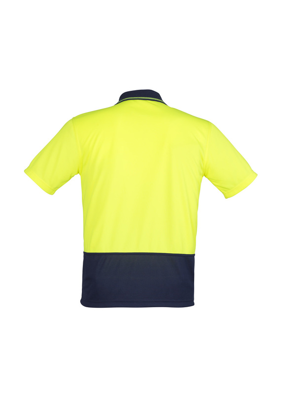 Basic Short Sleeve Hi Vis Polo Shirt - Unisex - Back View