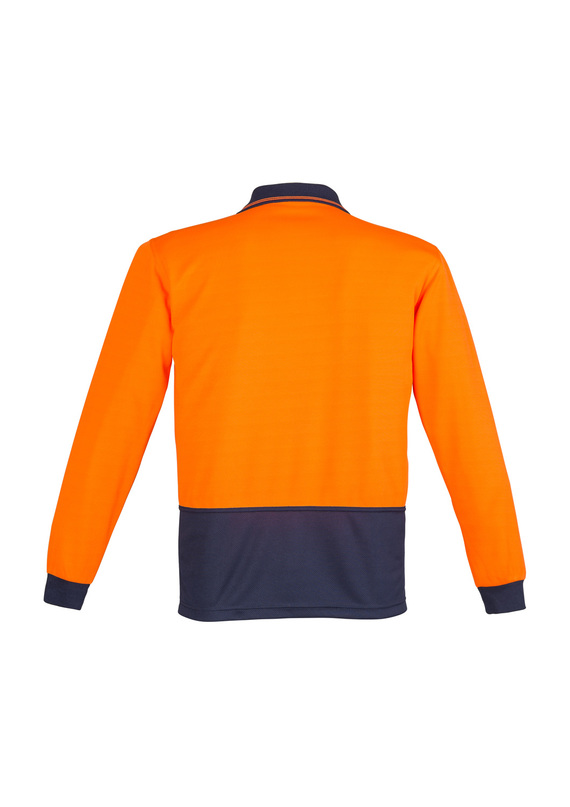Basic Long Sleeve Hi Vis Polo Shirt - Unisex - Back View