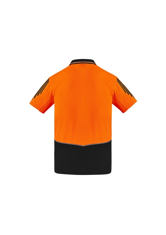 Flux Short Sleeve Hi Vis Polo Shirt - Men - Back View