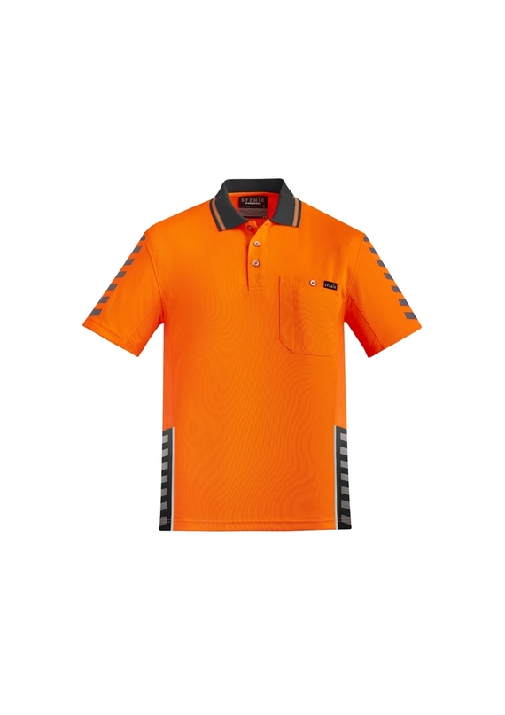 Komodo Short Sleeve Hi Vis Work Polo Shirt - Men - Orange/Navy