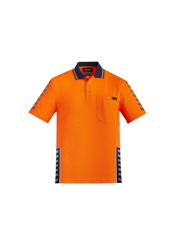 Komodo Short Sleeve Hi Vis Work Polo Shirt - Men - Orange/Charcoal