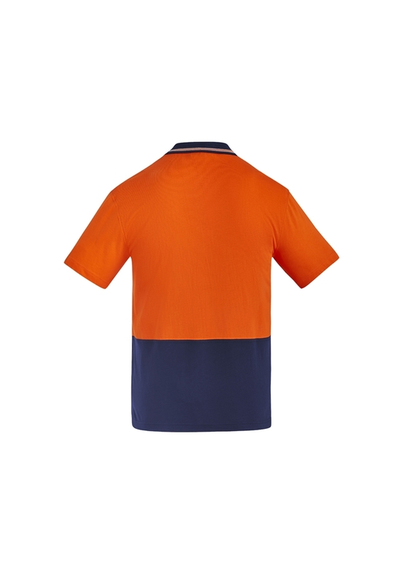 Hi Vis Cotton Short Sleeve Polo Shirt - Men - Back View